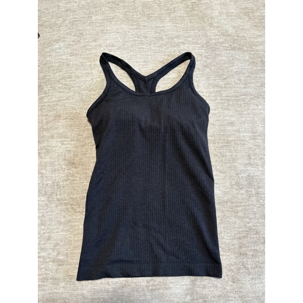 Lululemon Tank Top Woman's Size 6 Ribbed Ebb to Street Tank Black